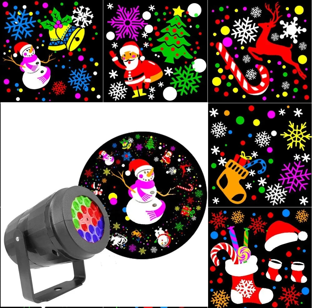 USB LED Christmas Projector Lights 16 Patterns